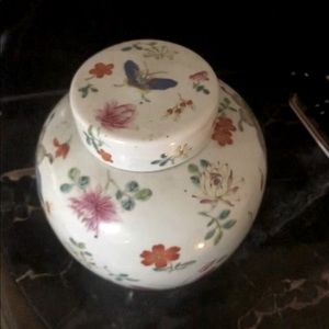 Ginger canisters (pair) porcelain hand painted